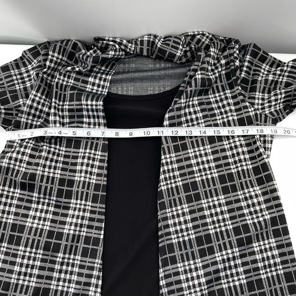 JM Fleurette Layered Plaid Open Front Cardigan Blouse XL - Picture 8 of 10